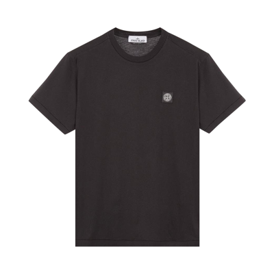 Pre-owned Stone Island Garment Dyed Logo T-shirt 'black'