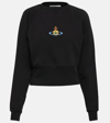 Vivienne Westwood Crew Neck Sweatshirt Ribbed Cuffs In Black