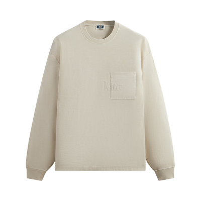 Pre-owned Kith Long-sleeve Quinn Tee 'sediment' In Cream