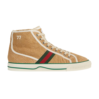 Pre-owned Gucci Tennis 1977 High 'butter Suede Mini Gg' In Brown