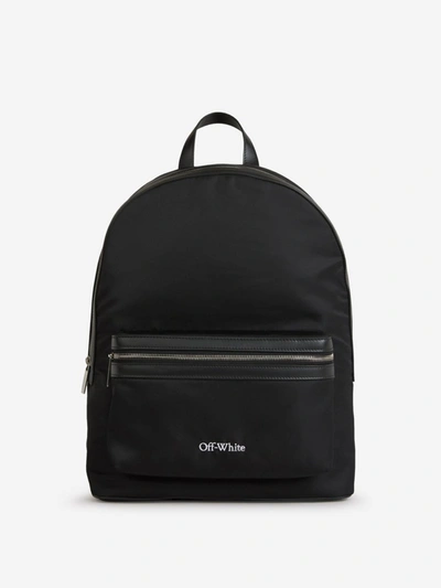 Off-white Embroidered Logo Backpack In Negre