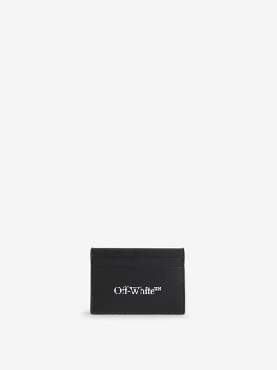 Off-white Logo Leather Card Holder In Negre