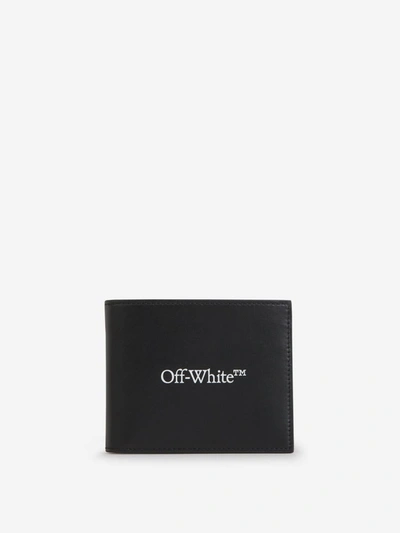 Off-white Logo Leather Wallet In Negre