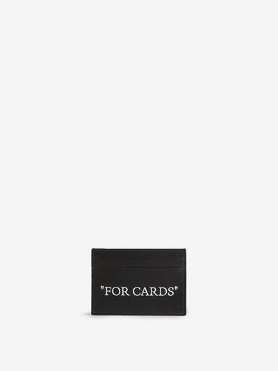 Off-white Quote Bookish Leather Cardholder In Negre
