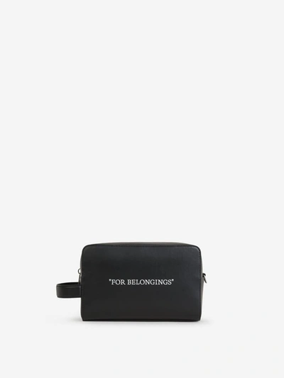 Off-white Quote Bookish Toiletry Bag In Negre