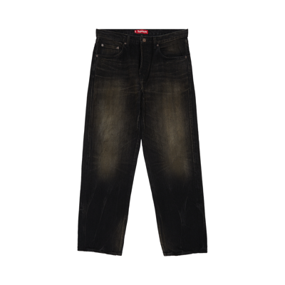 Pre-owned Supreme Distressed Loose Fit Selvedge Jean 'washed Black'