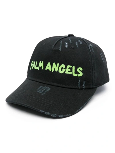 Palm Angels Logo-print Cap In Black
