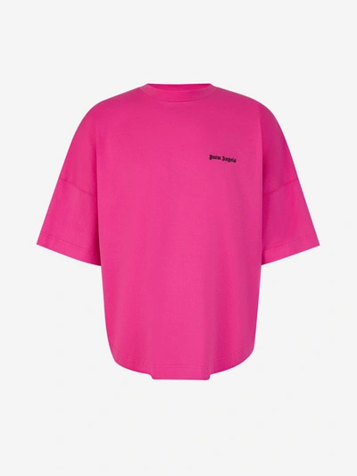 Palm Angels Logo Cotton T-shirt In Rosa