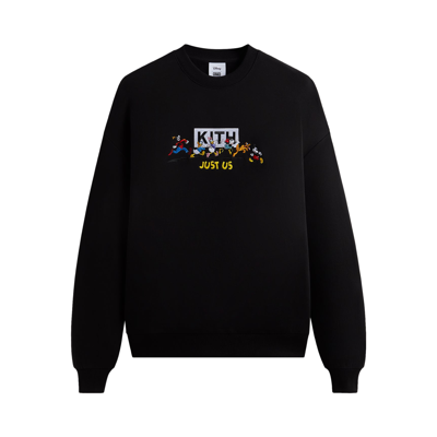 Pre-owned Kith For Mickey & Friends Family Crewneck 'black'