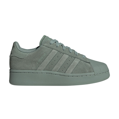 Pre-owned Adidas Originals Wmns Superstar Xlg 'silver Green'