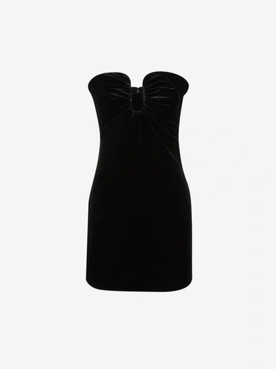 Roland Mouret Strapless Velvet Mini Dress In Black