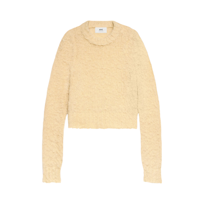 Pre-owned Ami Alexandre Mattiussi Ami Crewneck Sweater 'vanilla' In Yellow