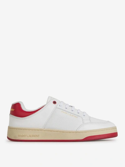 Saint Laurent Man White Leather Sl/61 Sneakers