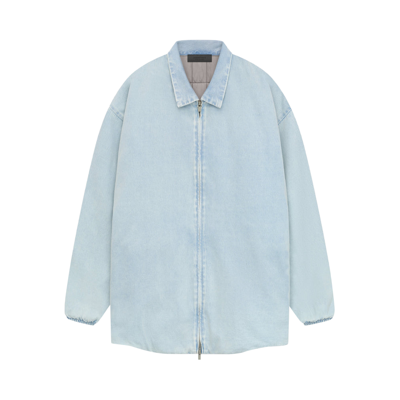 Pre-owned Essentials Fear Of God  Filled Shirt Jacket 'light Washed Denim' In Blue