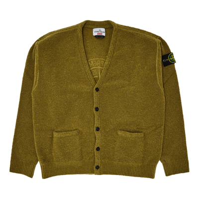 Pre-owned Supreme X Stone Island Bouclé Cardigan 'olive' In Green
