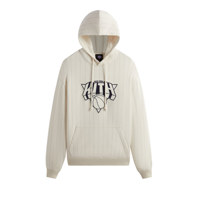 Pre-owned Kith For The New York Knicks Ny Pinstripe Williams Iii Hoodie 'sandrift' In Cream
