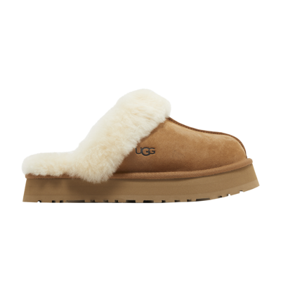 Pre-owned Ugg Wmns Disquette Slipper 'chestnut' In Brown