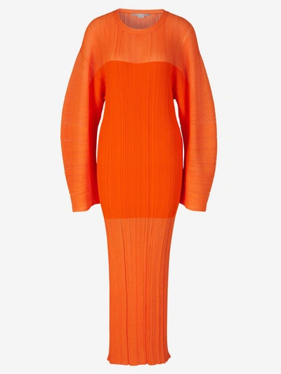 Stella Mccartney Knit Midi Dress In Taronja