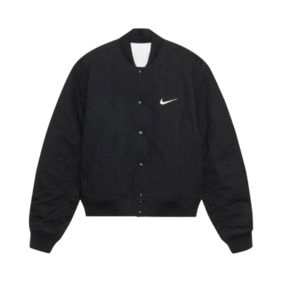 Pre-owned Stussy X Nike Reversible Varsity Jacket 'black/sail'