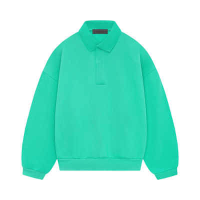 Pre-owned Essentials Fear Of God  Long-sleeve Polo 'mint Leaf' In Green