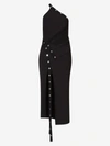 Attico Stretch Jersey One Shoulder Midi Dress In Negre