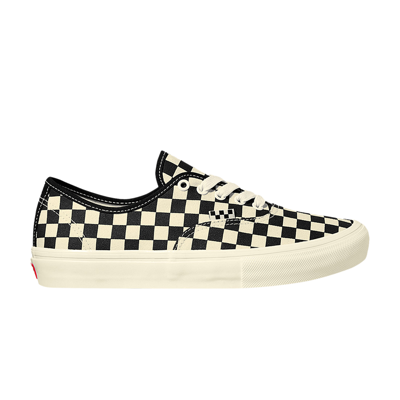 Pre-owned Vans Skate Authentic 'checkerboard - Marshmallow' In Black