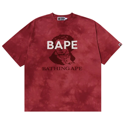 Pre-owned Bape Tie Dye Bathing Ape Tee 'red'