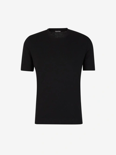Tom Ford Plain Knit T-shirt In Negre