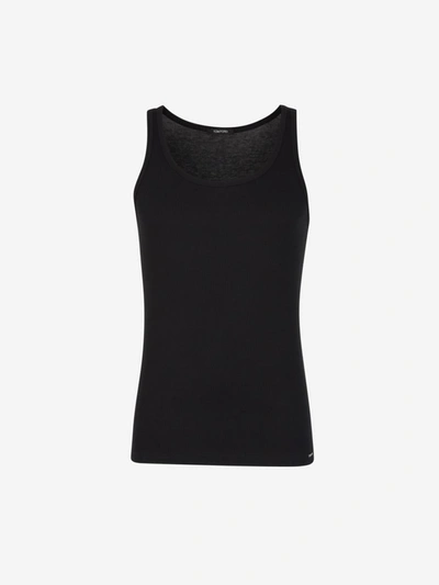Tom Ford Plain Sleeveless T-shirt In Negre