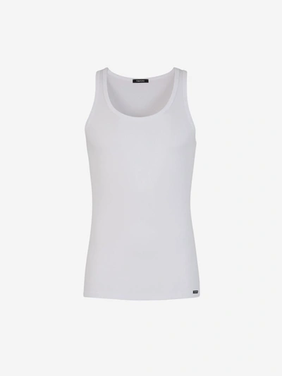 Tom Ford Plain Sleeveless T-shirt In Blanc