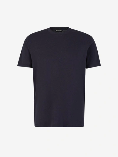 Tom Ford Plain T-shirt In Blau Nit