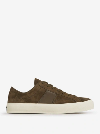 Tom Ford Suede Leather Trainers In Green