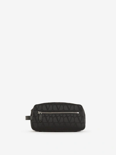 Valentino Garavani Iconographe Toiletry Bag In Negre