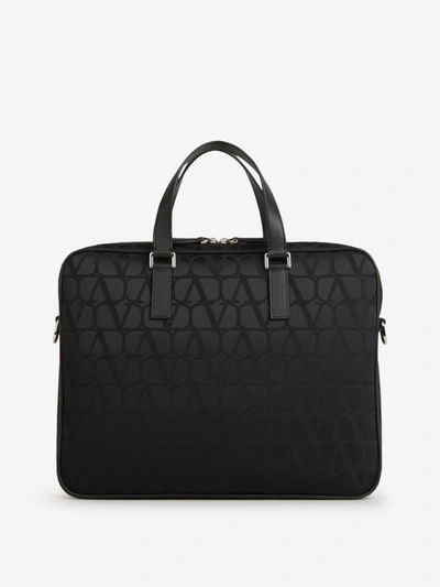 Valentino Garavani Double Handle Briefcase Toile Iconographe In Black