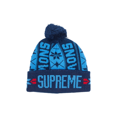 Pre-owned Supreme Snow Beanie 'navy' In Blue