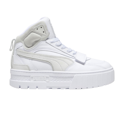 Pre-owned Puma Wmns Mayze Mid Premium 'white'