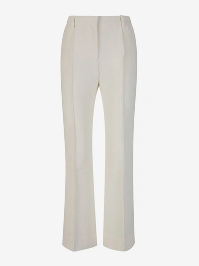Victoria Beckham Plain Formal Trousers In Blanc