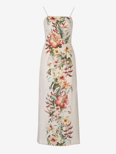 Zimmermann Column Midi Dress In Ivori