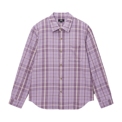 Pre-owned Stussy Stones Plaid Shirt 'lavender' In Purple