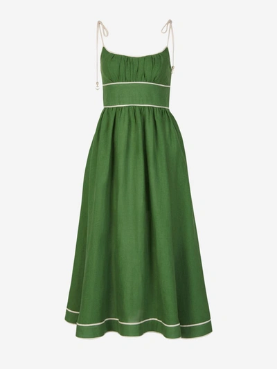 Zimmermann Alight Picnic Midi Dress In Green