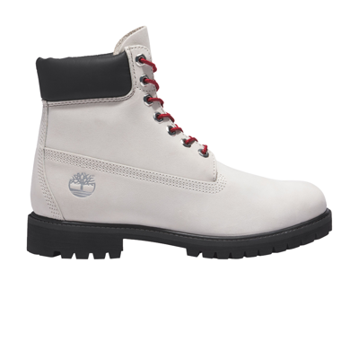 Pre-owned Timberland 6 Inch Premium Boot 'white Black Red' In Cream