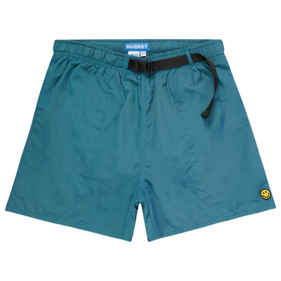 Pre-owned Market Smiley Tech Shorts 'diver' In Teal