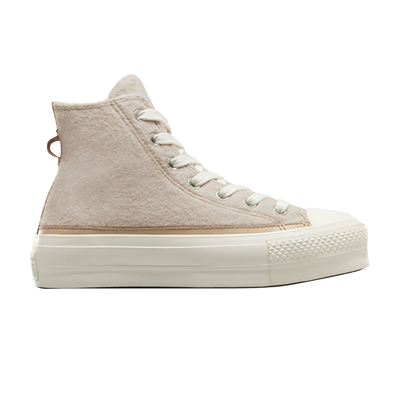 Pre-owned Converse Wmns Chuck Taylor All Star Lift Platform High 'faux Mohair - Egret' In Cream