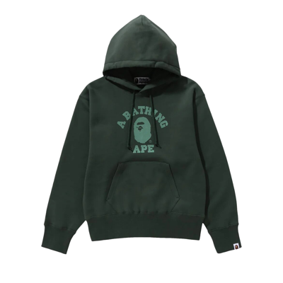 Pre-owned Bape College Pullover Hoodie 'green'
