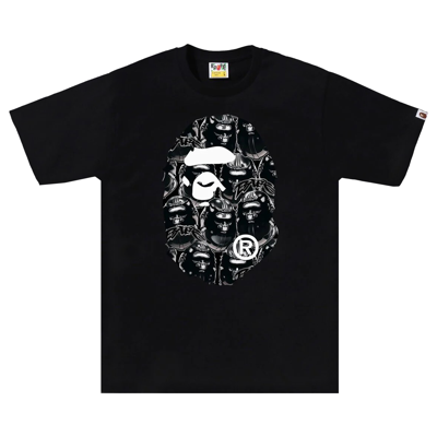 Pre-owned Bape Ape Head Graffiti Big Ape Head Tee 'black/black'