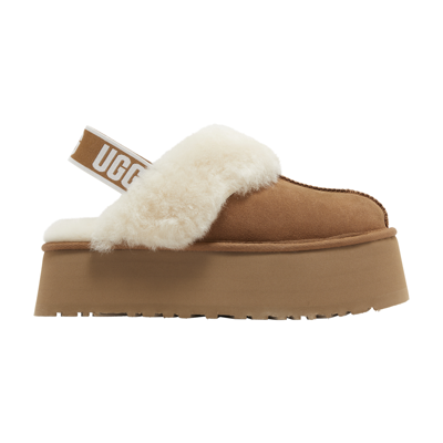 Pre-owned Ugg Wmns Funkette Slipper 'chestnut' In Brown