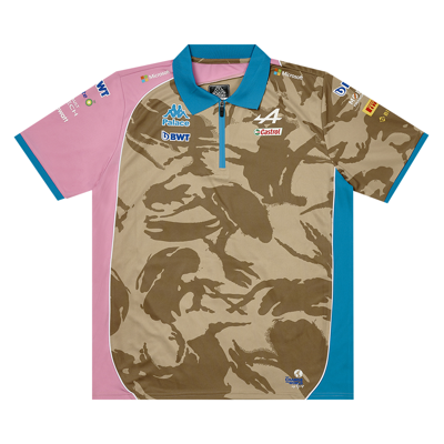 Pre-owned Palace X Kappa For Alpine Tech Polo 'desert Camo' In Tan