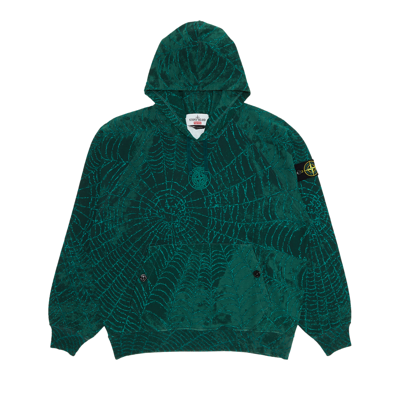 Pre-owned Supreme X Stone Island Hooded Sweatshirt 'dark Green'