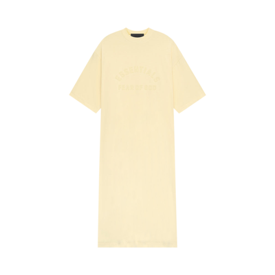 Pre-owned Essentials Fear Of God  3/4 Sleeve Dress 'garden Yellow'