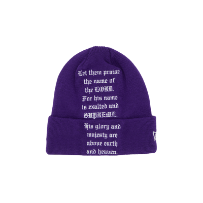 Pre-owned Supreme X New Era Psalm Beanie 'purple'